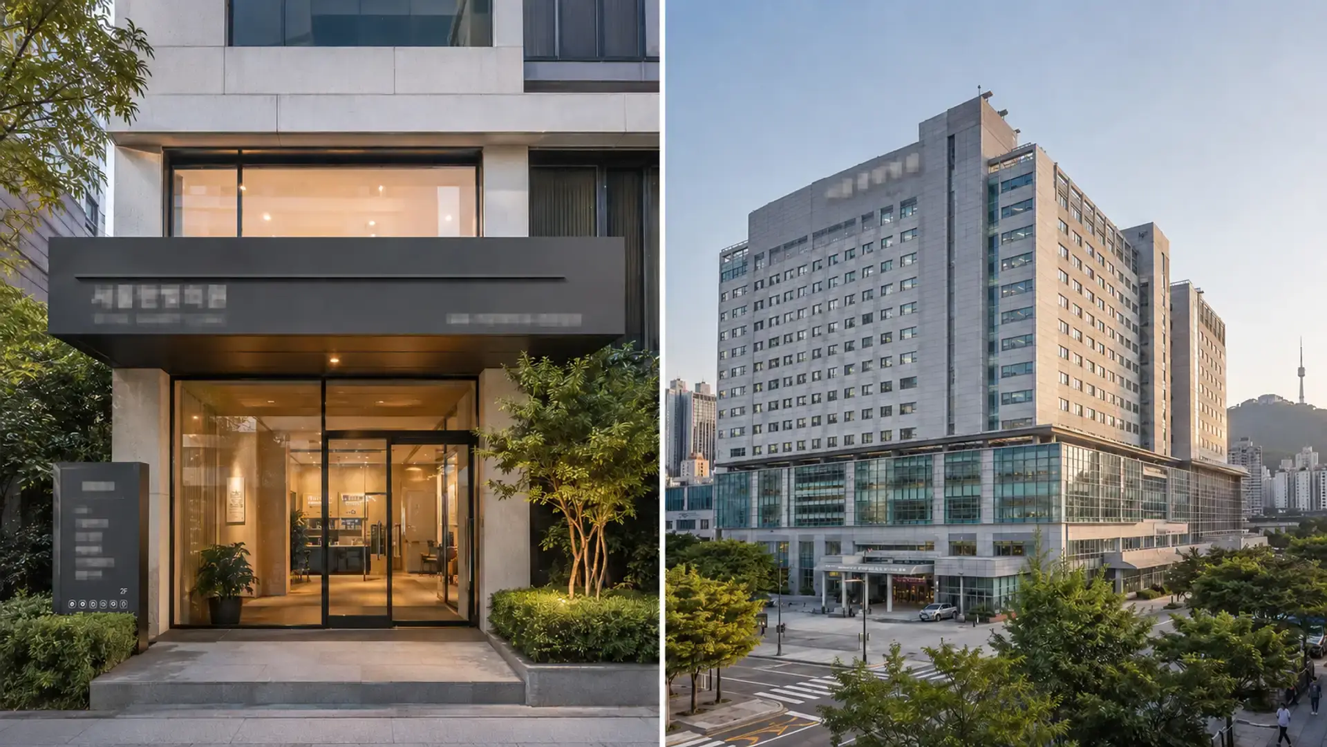 Official clinic and hospital comparison used to verify a Korean clinic before an international visit