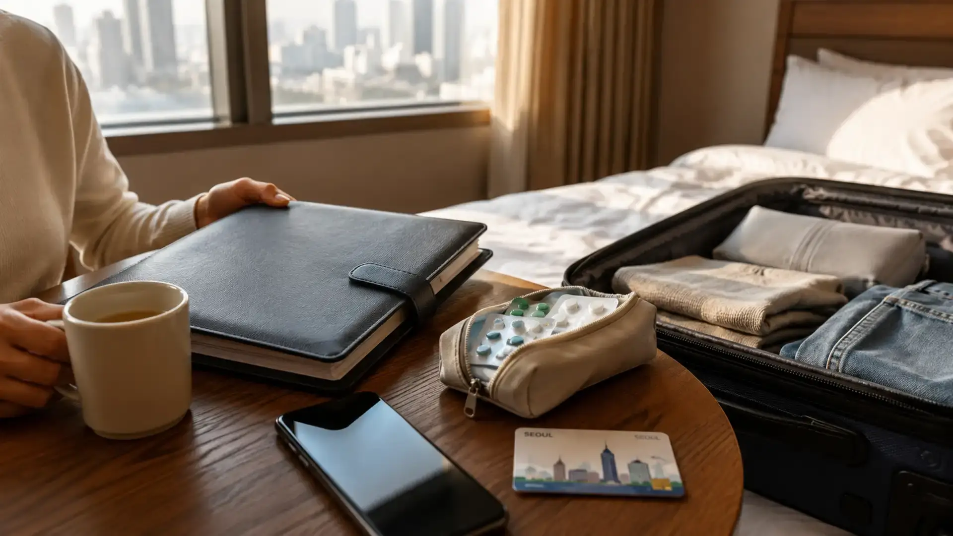 Travel documents used to verify a Korean clinic’s records and aftercare process