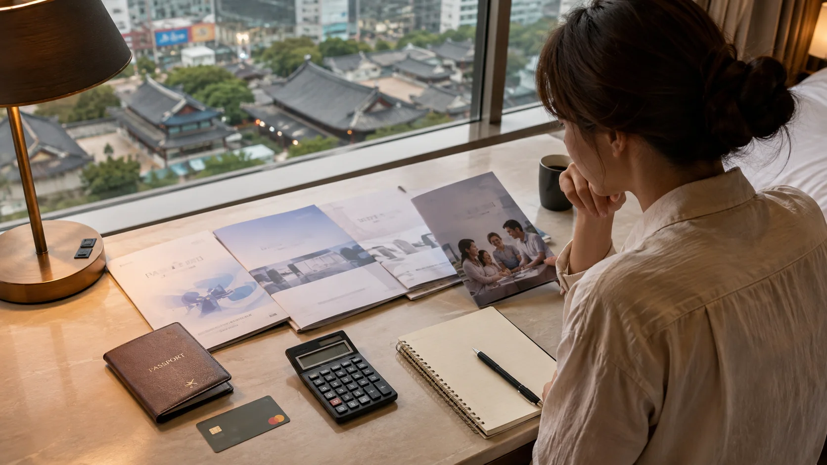 Visitor comparing Korean health checkup package contents and costs before booking in Seoul