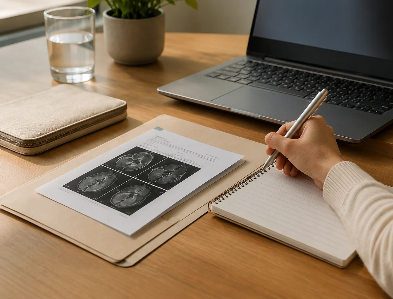 Medical records ready to share with a healthcare professional after returning home from Korea